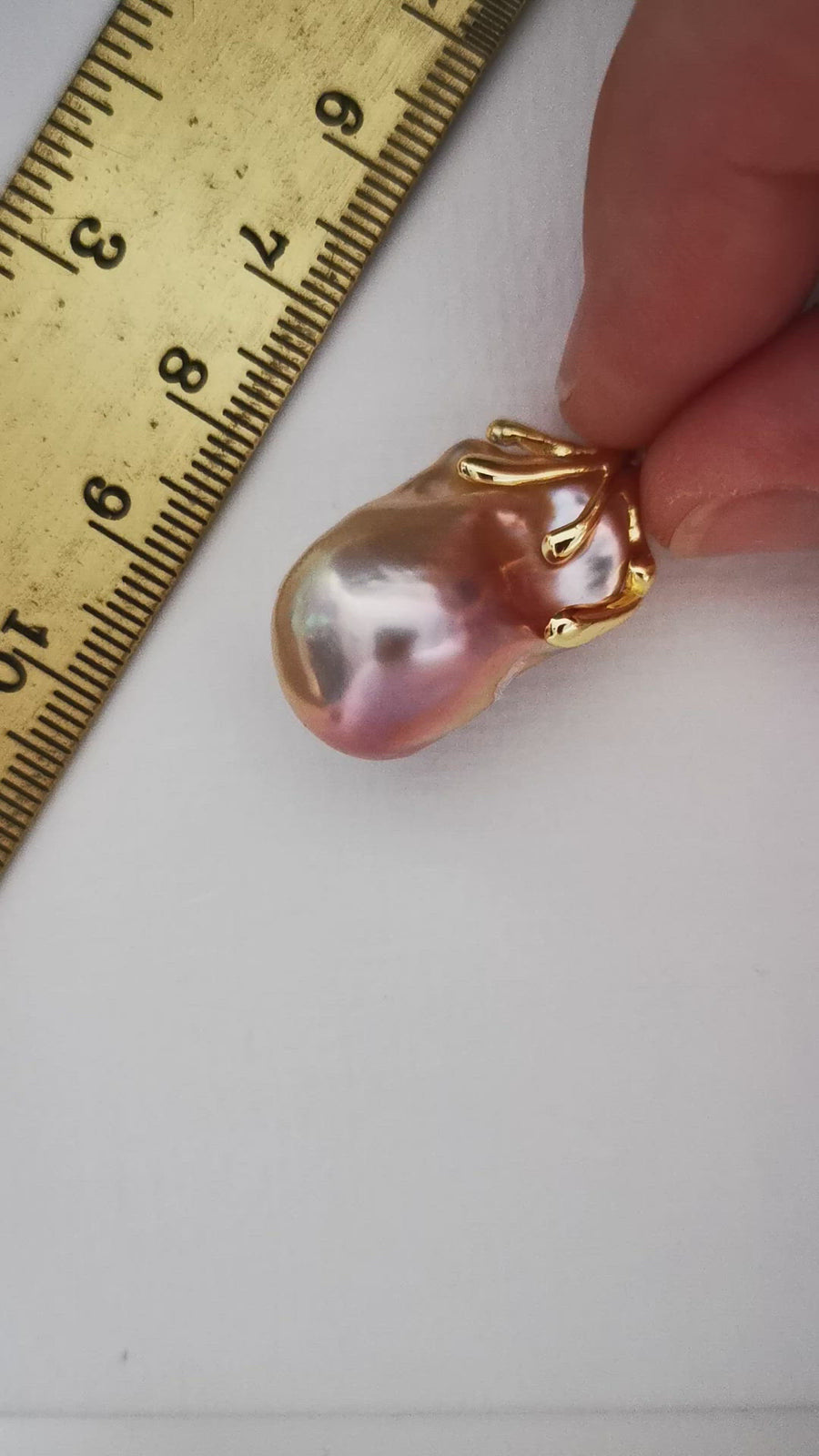 Barock Perlen Anhänger in Regenbogen Farben (Melting Gold 6)